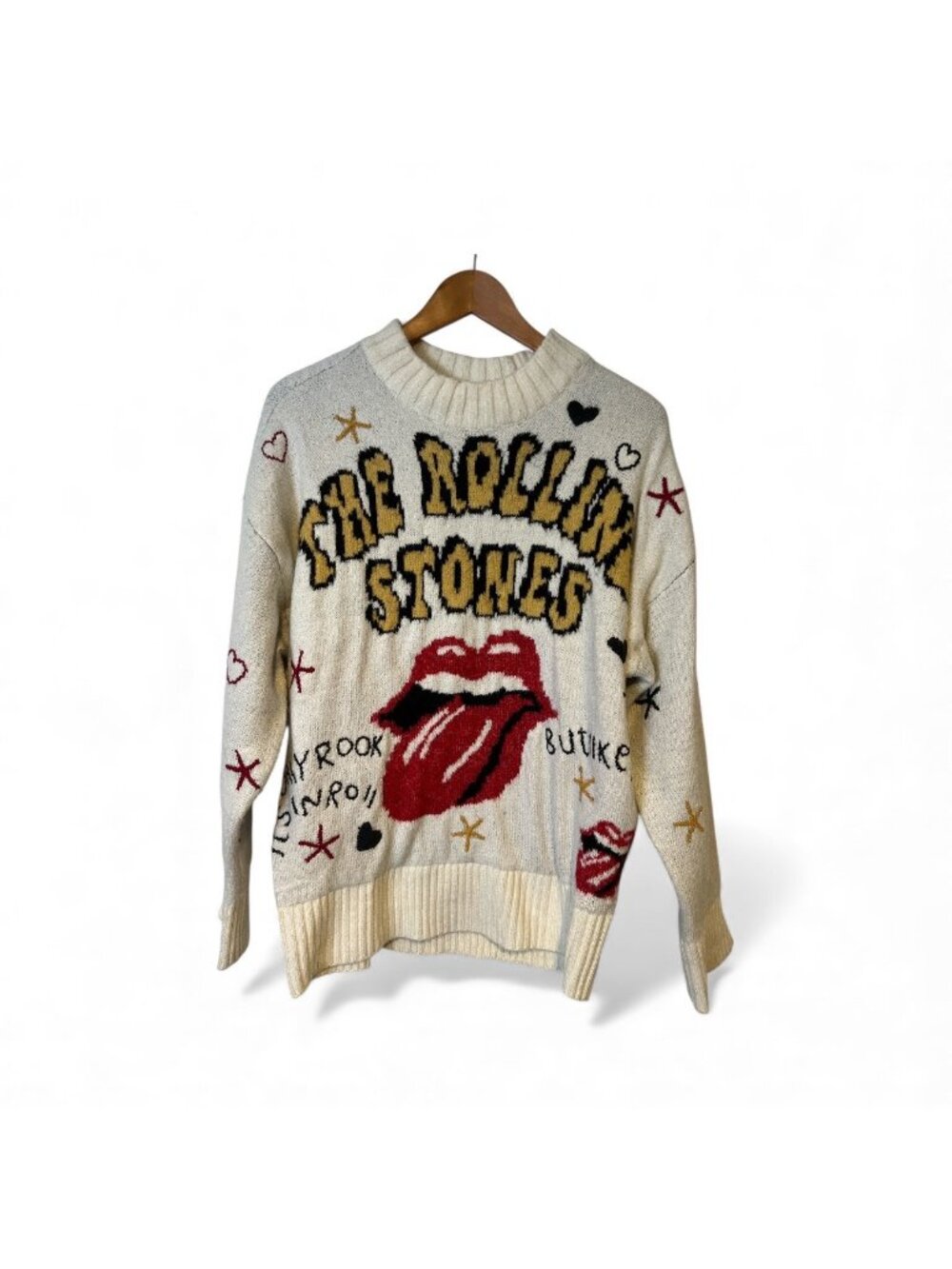 Rolling Stones Sweater Womens Small American Eagle Graphic Crewneck Rock Oversiz